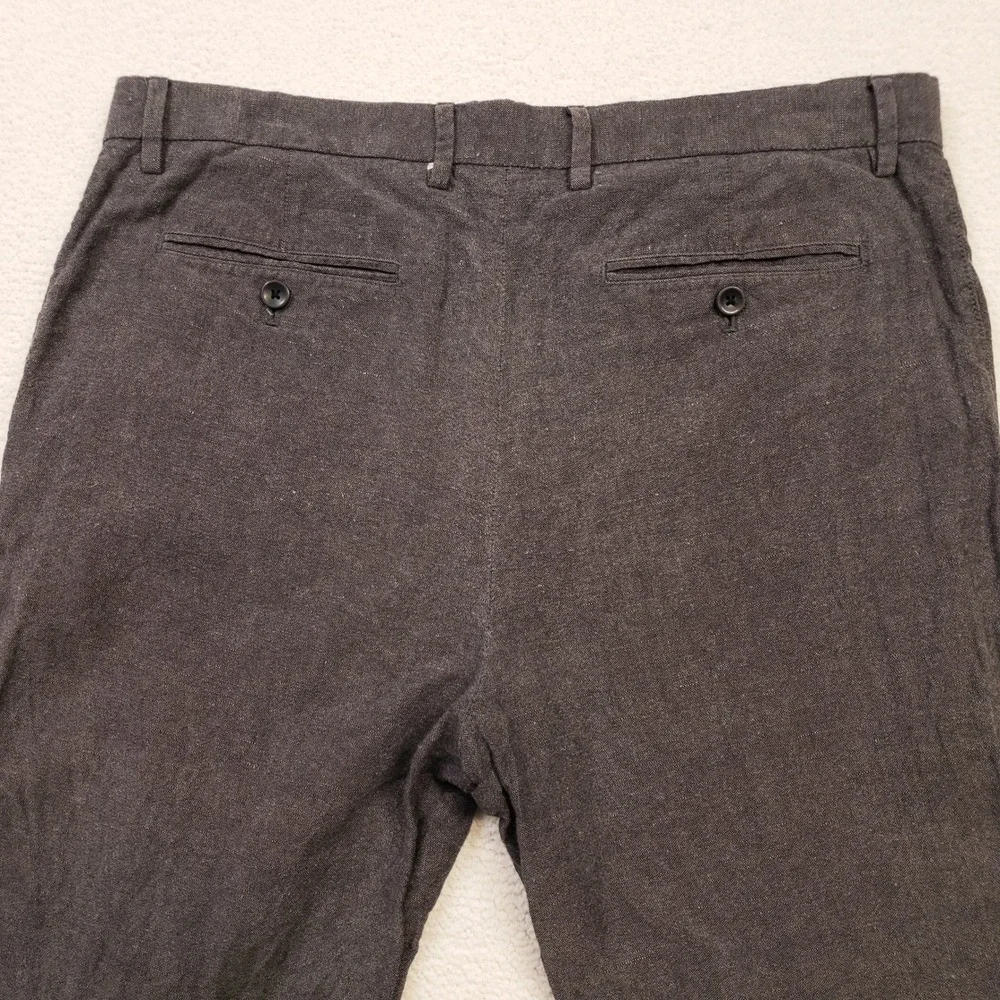 Banana Republic Kentfield Pant Mens 34x30 Gray Linen Cotton Blend Lightweight